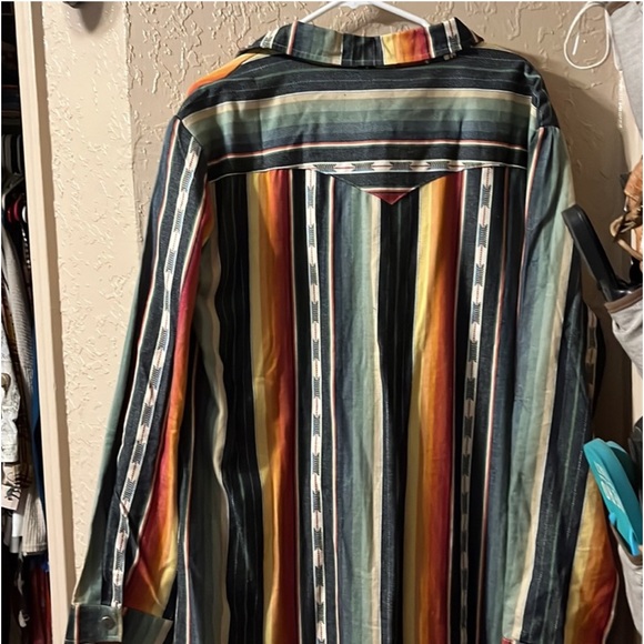 Southwestern Rustic Cowgirl Lucky & Blessed long Layering Tunic Shacket Plus 3 X - Picture 4 of 7